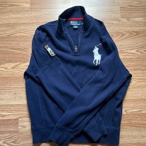 VINTAGE Ralph Lauren Navy Blue Quarter-Zip Sweatshirt